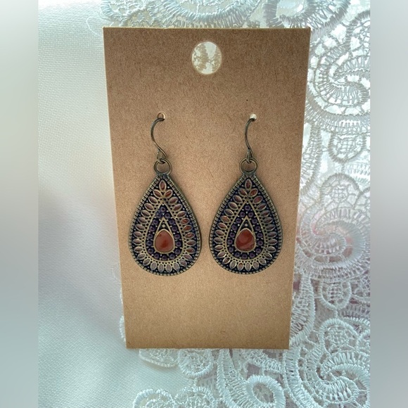 Women’s Vintage Ethnic Bohemian Style water drop earring - Picture 6 of 7